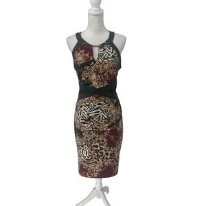 Thalia Sodi Multi Media Sleeveless Knee-Lengh Scuba Dress Sz Large